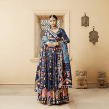 Load image into Gallery viewer, Mayyur Girotra- Navy Blue Anarkali set - The Grand Trunk