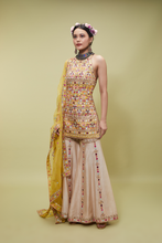 Load image into Gallery viewer, MUSTARD KURTA WITH BEIGE GHARARA - The Grand Trunk