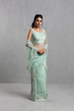 Load image into Gallery viewer, Mint Georgette Saree - The Grand Trunk