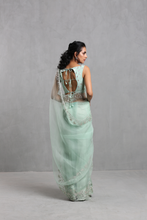 Load image into Gallery viewer, Ice Blue Gota Work Organza Draped Sari - The Grand Trunk
