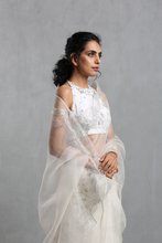 Load image into Gallery viewer, Ivory  Gota Work Organza Draped Sari - The Grand Trunk