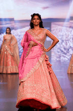 Load image into Gallery viewer, Mumtaz coral pink lehanga set - The Grand Trunk