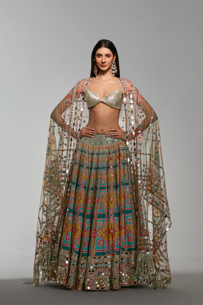 Abhinav Mishra Mehru Bloom Lehenga Set - The Grand Trunk