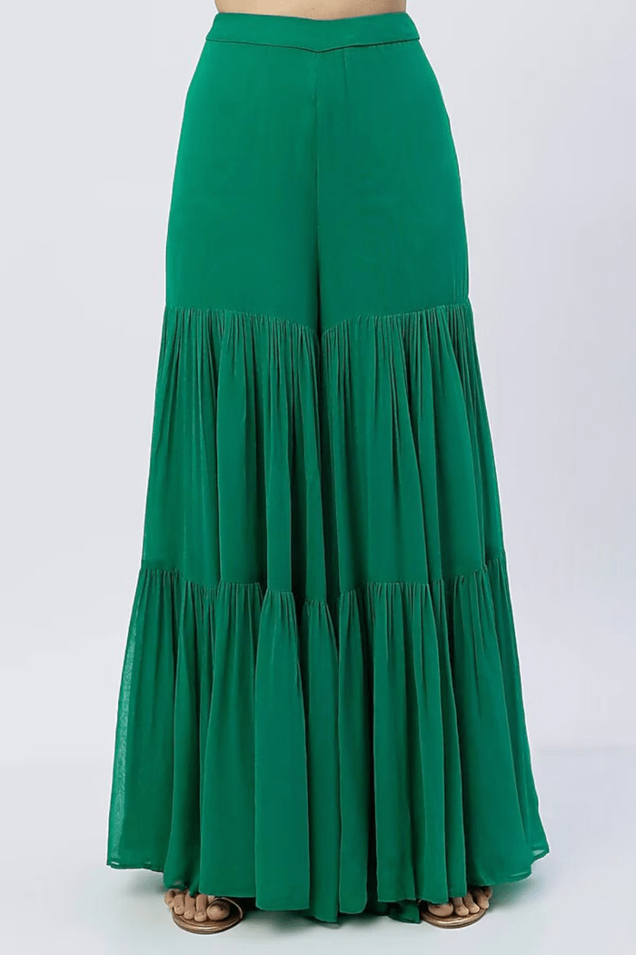 Esha Koul -Kurta with layered sharara set - The Grand Trunk