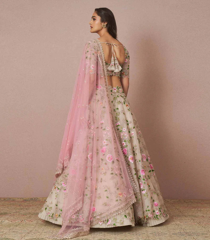 Anushree Reddy Dahlia multi threadwork embroidered lehenga - The Grand Trunk