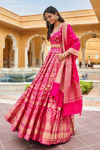 Load image into Gallery viewer, Valimai Lehenga Set -Hot Pink - The Grand Trunk