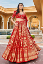 Load image into Gallery viewer, Valimai Lehenga Set - Red - The Grand Trunk