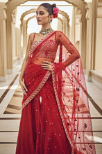 Load image into Gallery viewer, Aanandi Gharara Set - Red - The Grand Trunk