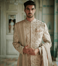 Load image into Gallery viewer, Anushree Reddy - Ivory zardozi embroidery set - The Grand Trunk