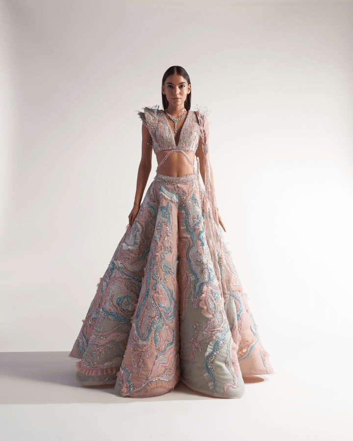 Sulakshana Monga Marble Lehenga - The Grand Trunk