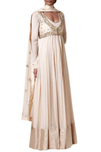 Load image into Gallery viewer, Esha Kaul Cream anakali with jacket set - The Grand Trunk