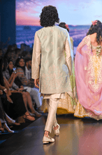 Load image into Gallery viewer, Firdaus Mint green open bandi set - The Grand Trunk
