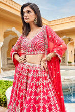 Load image into Gallery viewer, MYTHILI LEHENGA SET-BERRY SORBET - The Grand Trunk