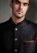 Load image into Gallery viewer, Dalir Sherwani – Black - The Grand Trunk