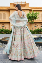 Load image into Gallery viewer, GAYAKA LEHENGA - POWDER BLUE - The Grand Trunk