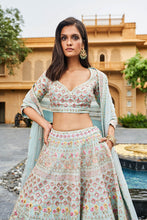 Load image into Gallery viewer, GAYAKA LEHENGA - POWDER BLUE - The Grand Trunk