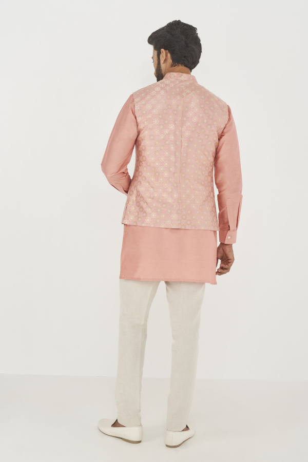 Nirved nehru jacket - pink - The Grand Trunk