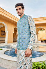 Load image into Gallery viewer, Kavan nehru jacket - Powderblue - The Grand Trunk