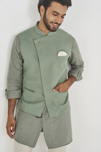 Load image into Gallery viewer, Divit Nehru Jacket - Sage - The Grand Trunk