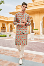 Load image into Gallery viewer, Aruj Nehru Jacket - IceBlue - The Grand Trunk