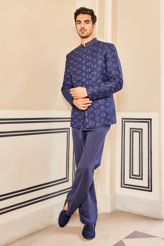 Morad Bandhgala-Navy - The Grand Trunk