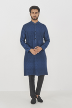 Load image into Gallery viewer, Gulzar kurta - Navy - The Grand Trunk