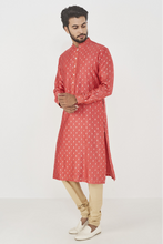 Load image into Gallery viewer, Dyumat Kurta - Coral - The Grand Trunk