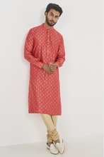 Load image into Gallery viewer, Dyumat Kurta - Coral - The Grand Trunk