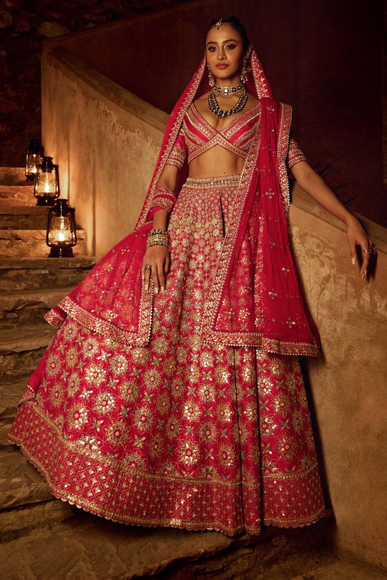 Omera Lehenga-Red - The Grand Trunk