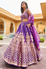 Load image into Gallery viewer, Zaina Lehenga Set - Purple - The Grand Trunk
