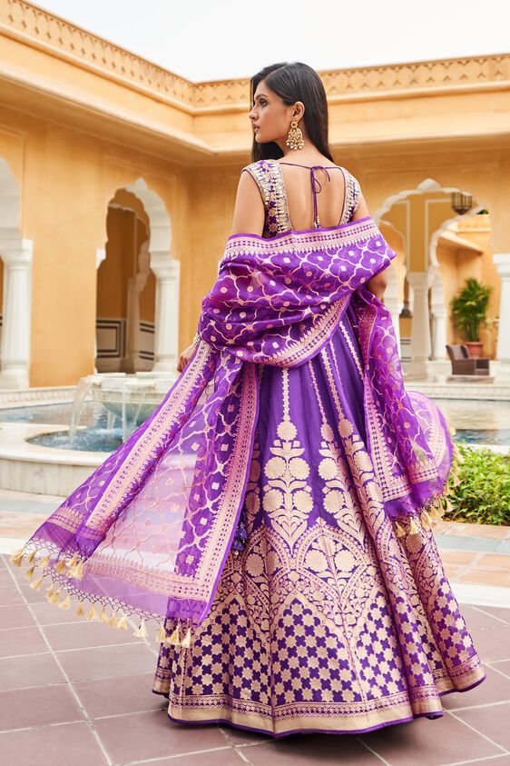 Zaina Lehenga Set - Purple - The Grand Trunk