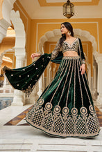 Load image into Gallery viewer, SHUMAILA LEHENGA - GREEN - The Grand Trunk