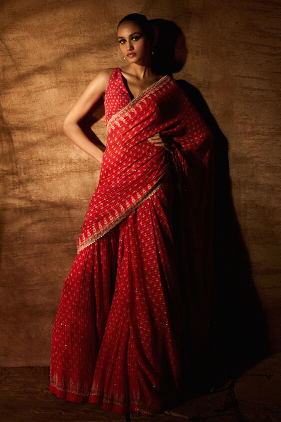 Swargam Gharara Set - Red - The Grand Trunk
