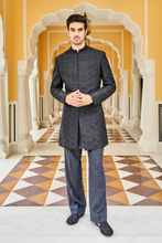 Load image into Gallery viewer, Aadish Sherwani - Black - The Grand Trunk