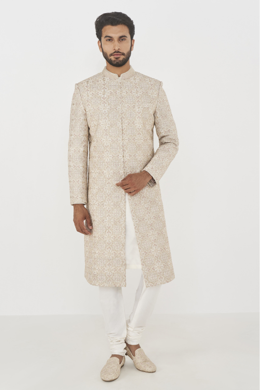 Dheer Sherwani - Off White - The Grand Trunk