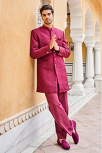 Load image into Gallery viewer, Zehab Sherwani - Maroon - The Grand Trunk