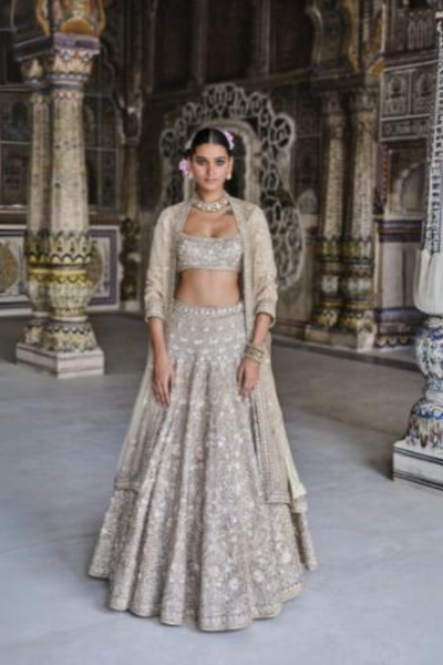Arisa Embroidered Silk Lehenga Set - The Grand Trunk