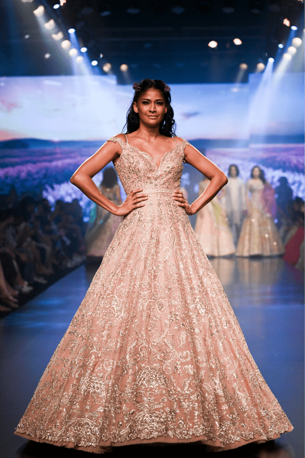 khushrana dusty rose gown - The Grand Trunk