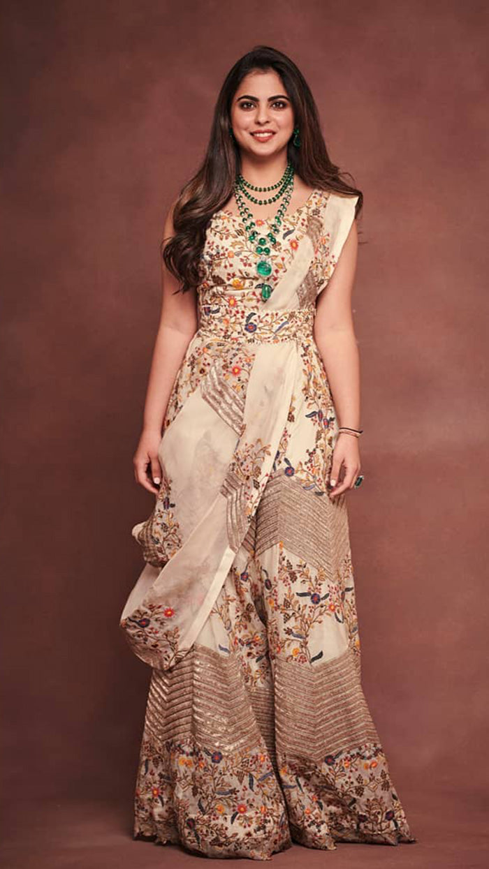 Isha Ambani in Anamika Khanna pret wear - The Grand Trunk