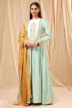 Load image into Gallery viewer, Sea Blue Wine Garden Anarkali Set - The Grand Trunk