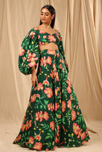 Load image into Gallery viewer, Bottle Green Queen of the Night Lehenga Set - The Grand Trunk