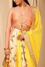 Load image into Gallery viewer, Ivory Floral Fantasy Patchwork Lehenga Set - The Grand Trunk