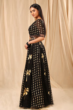 Load image into Gallery viewer, Black Wallflower Lehenga Set - The Grand Trunk