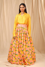 Load image into Gallery viewer, Sunshine Yellow Candy Swirl Corset Lehenga Set - The Grand Trunk