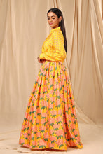 Load image into Gallery viewer, Sunshine Yellow Candy Swirl Corset Lehenga Set - The Grand Trunk