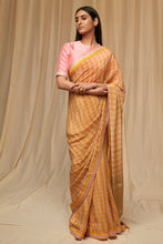 Load image into Gallery viewer, Beige Striped Wallflower Saree - The Grand Trunk