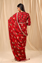 Load image into Gallery viewer, Red Spring Blossom Saree - The Grand Trunk