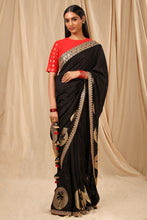 Load image into Gallery viewer, Black Coco Saree - The Grand Trunk