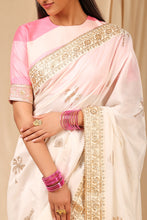 Load image into Gallery viewer, Ivory Vintage Fiona Saree - The Grand Trunk