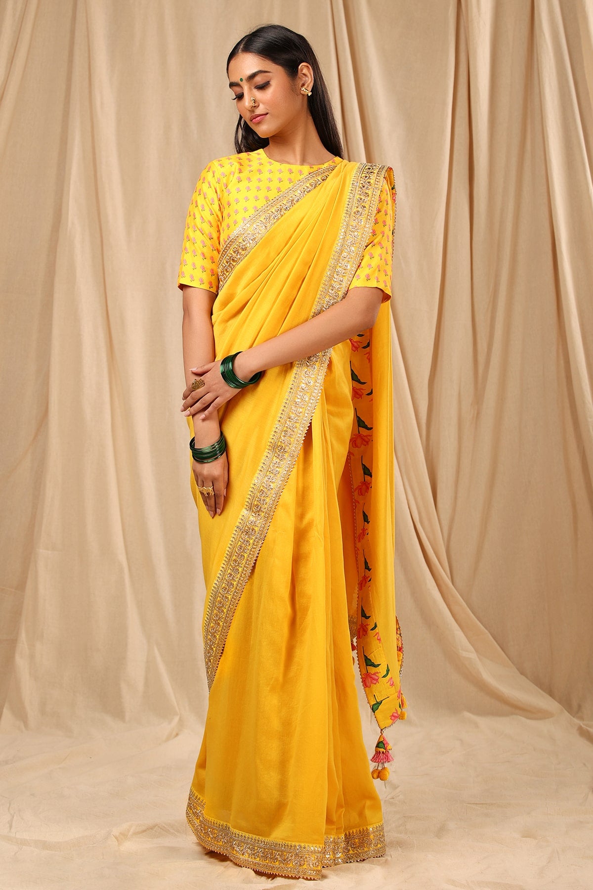 Yellow Lily Saree - The Grand Trunk